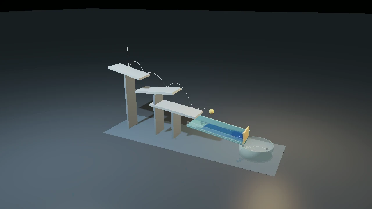 Ball bouncing through a platform course